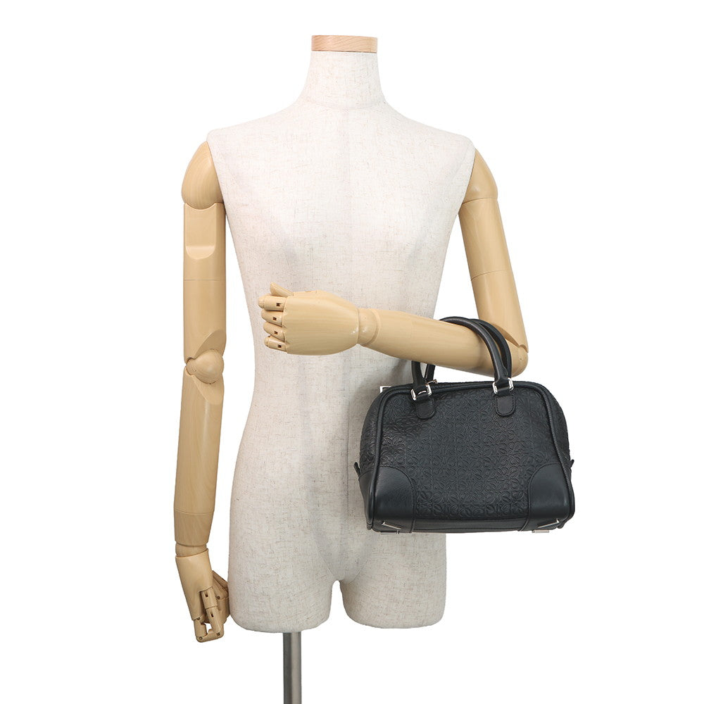 LOEWE Repeat Anagram Amazona Black301.55.L01 Leather Size Small
