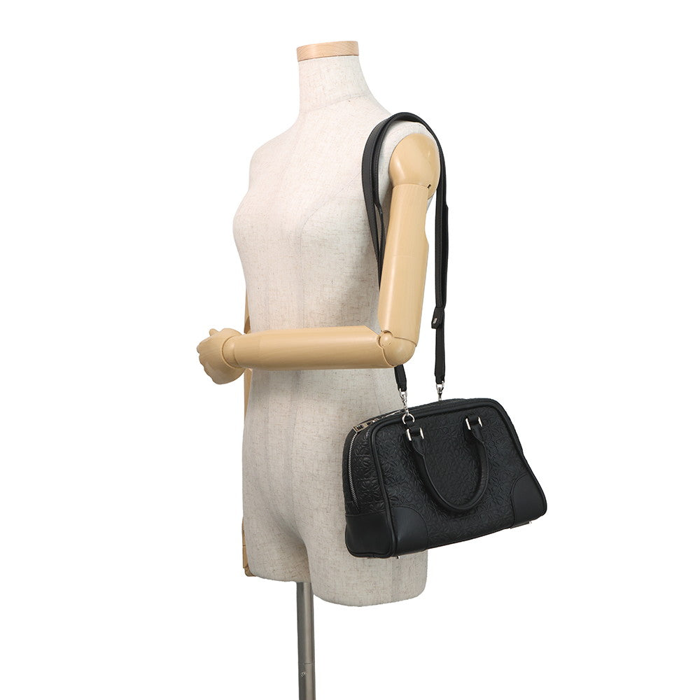 LOEWE Repeat Anagram Amazona Black301.55.L01 Leather Size Small