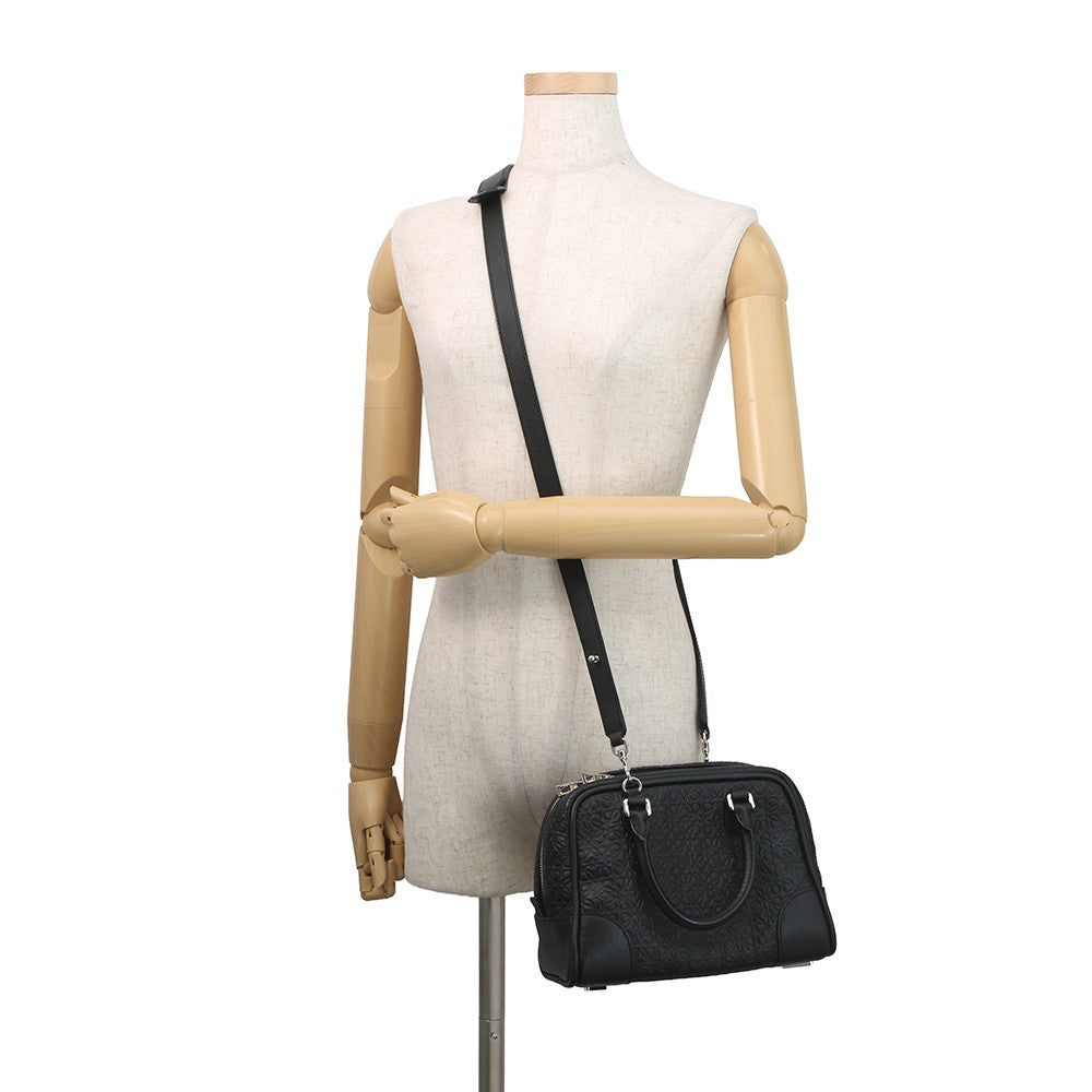 LOEWE Repeat Anagram Amazona Black301.55.L01 Leather Size Small