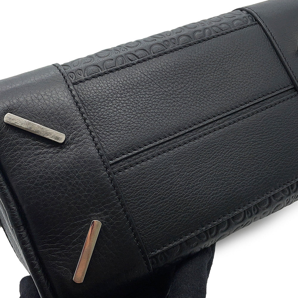 LOEWE Repeat Anagram Amazona Black301.55.L01 Leather Size Small