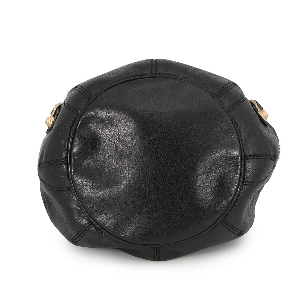 BALENCIAGA giant mini pom pom Black285439 Leather
