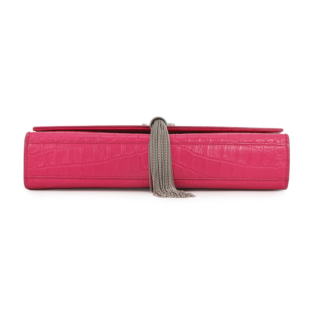 SAINT LAURENT PARIS Kate ChainShoulder Pink354119 Croco embossed leather Size Medium