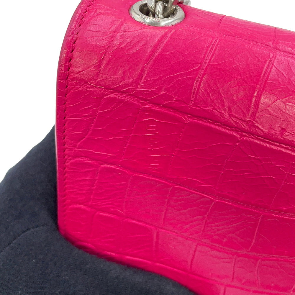SAINT LAURENT PARIS Kate ChainShoulder Pink354119 Croco embossed leather Size Medium