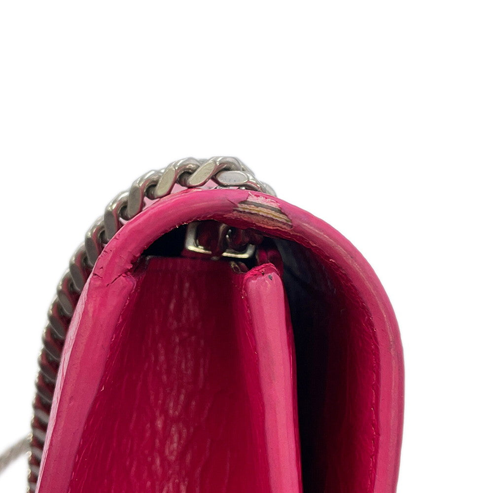 SAINT LAURENT PARIS Kate ChainShoulder Pink354119 Croco embossed leather Size Medium