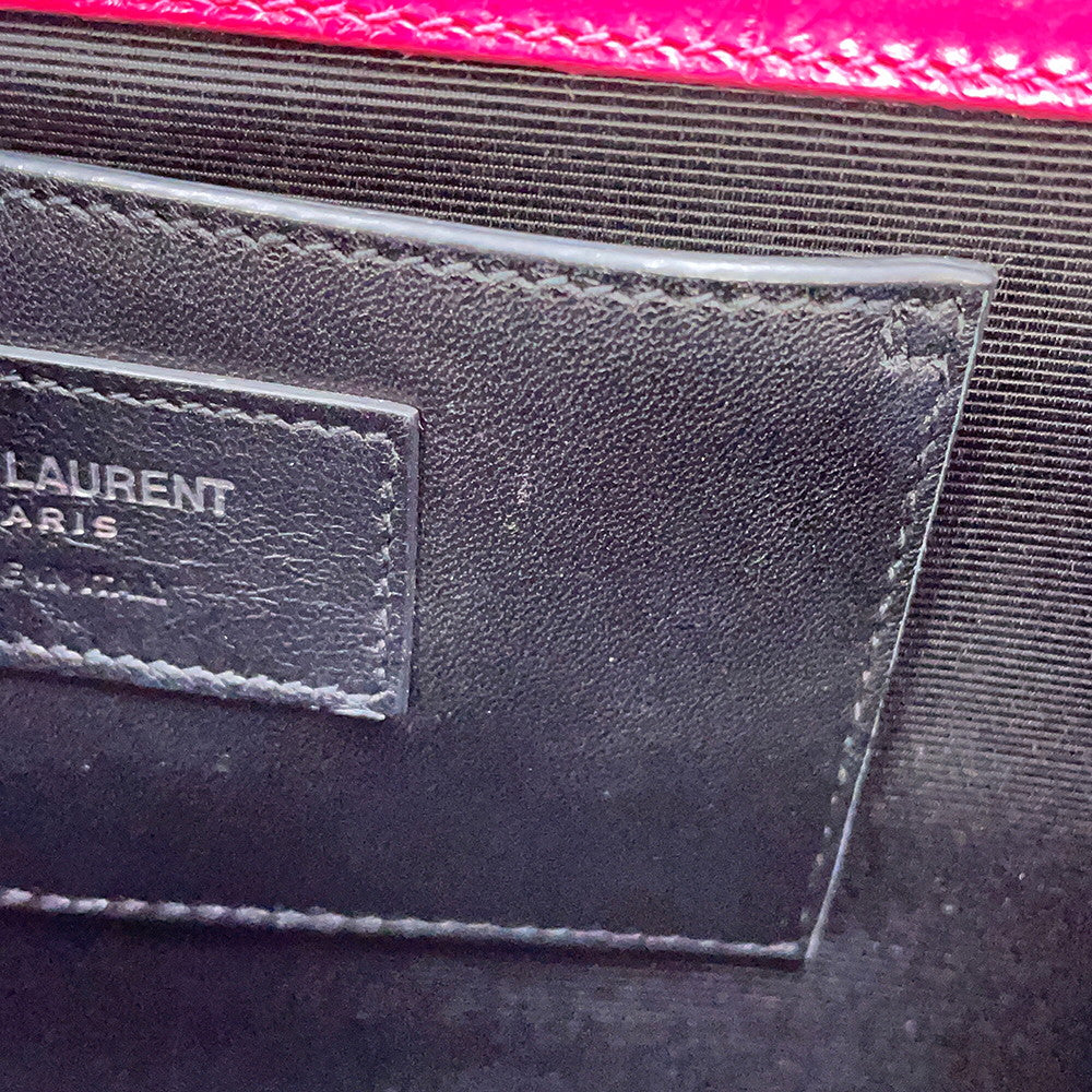 SAINT LAURENT PARIS Kate ChainShoulder Pink354119 Croco embossed leather Size Medium