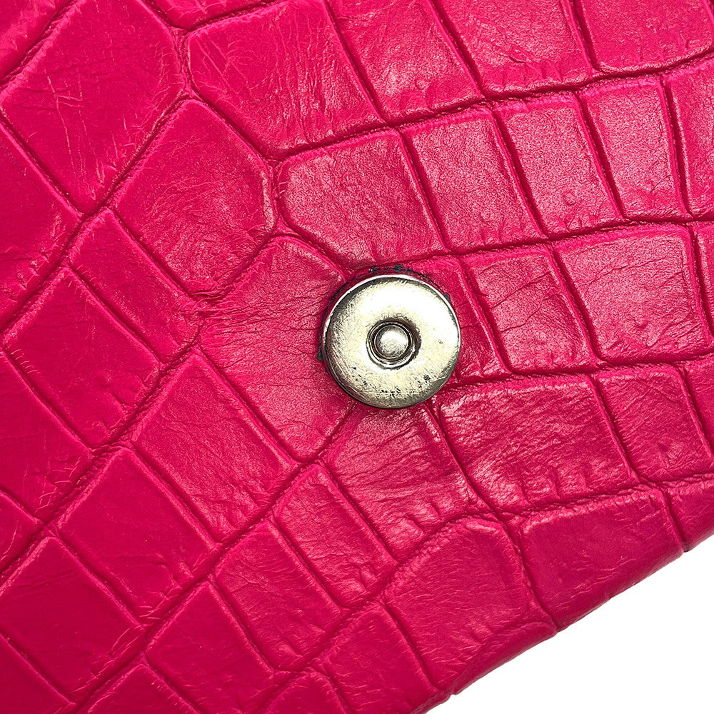 SAINT LAURENT PARIS Kate ChainShoulder Pink354119 Croco embossed leather Size Medium