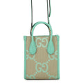 GUCCI Jumbo GG Canvas Mini Tote Beige/Light Green671623 Jumbo GG Canvas Leather
