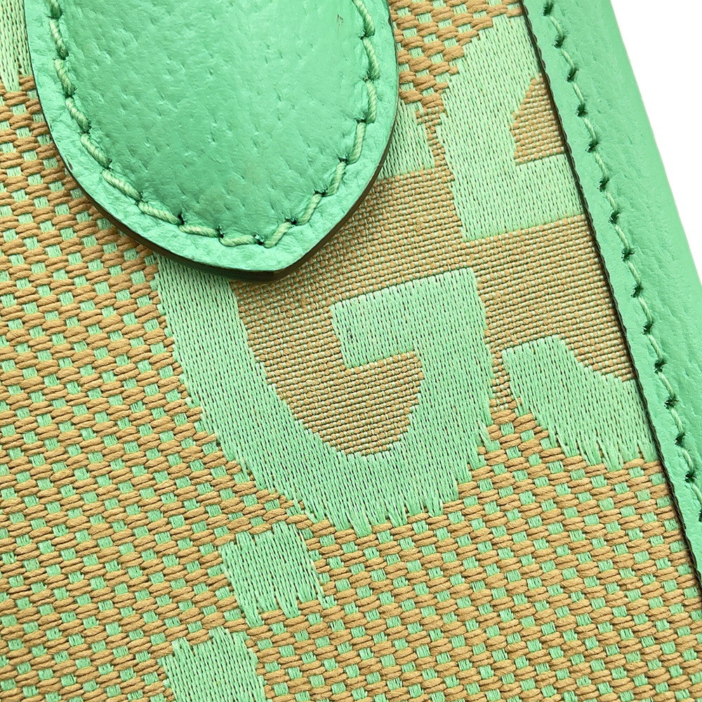 GUCCI Jumbo GG Canvas Mini Tote Beige/Light Green671623 Jumbo GG Canvas Leather