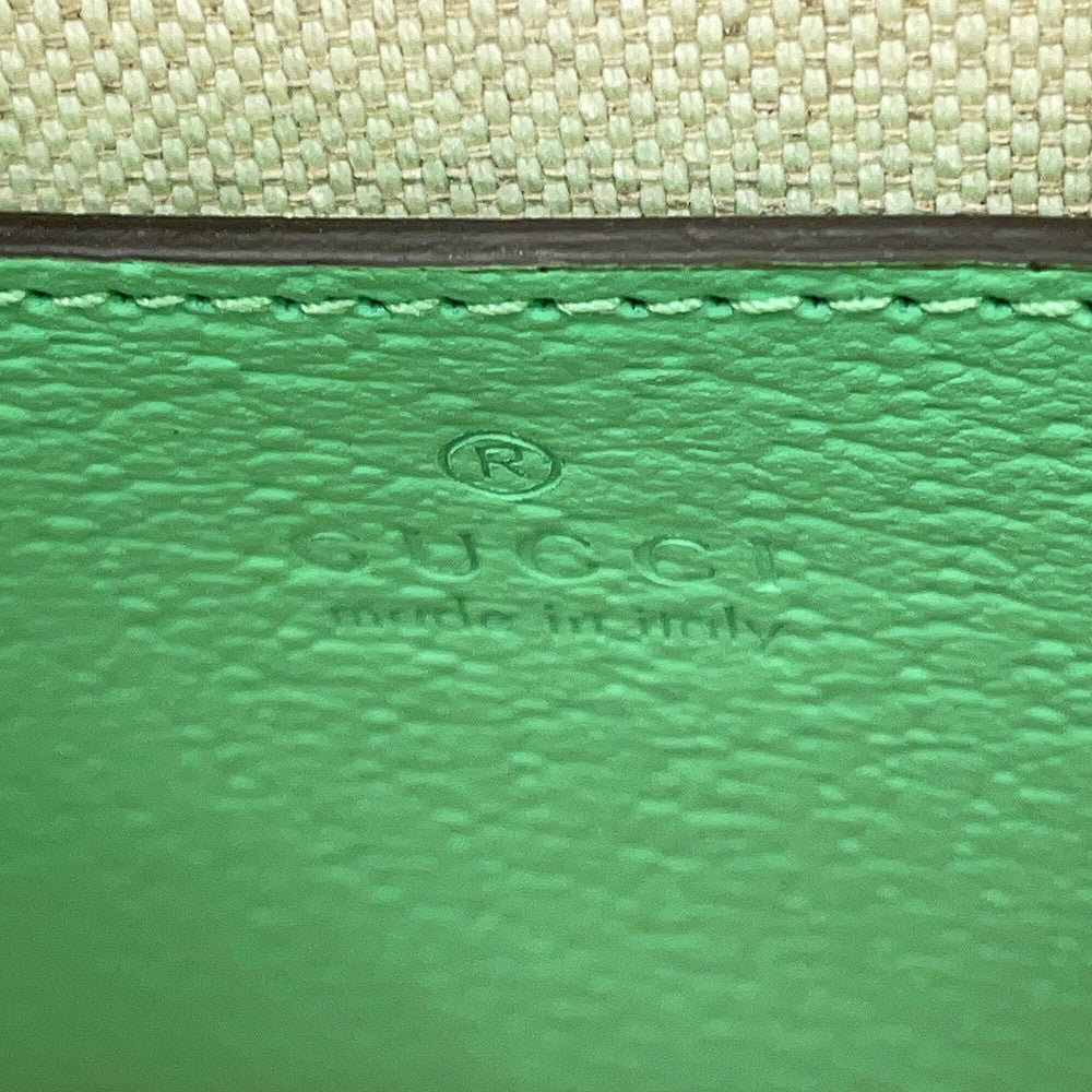 GUCCI Jumbo GG Canvas Mini Tote Beige/Light Green671623 Jumbo GG Canvas Leather