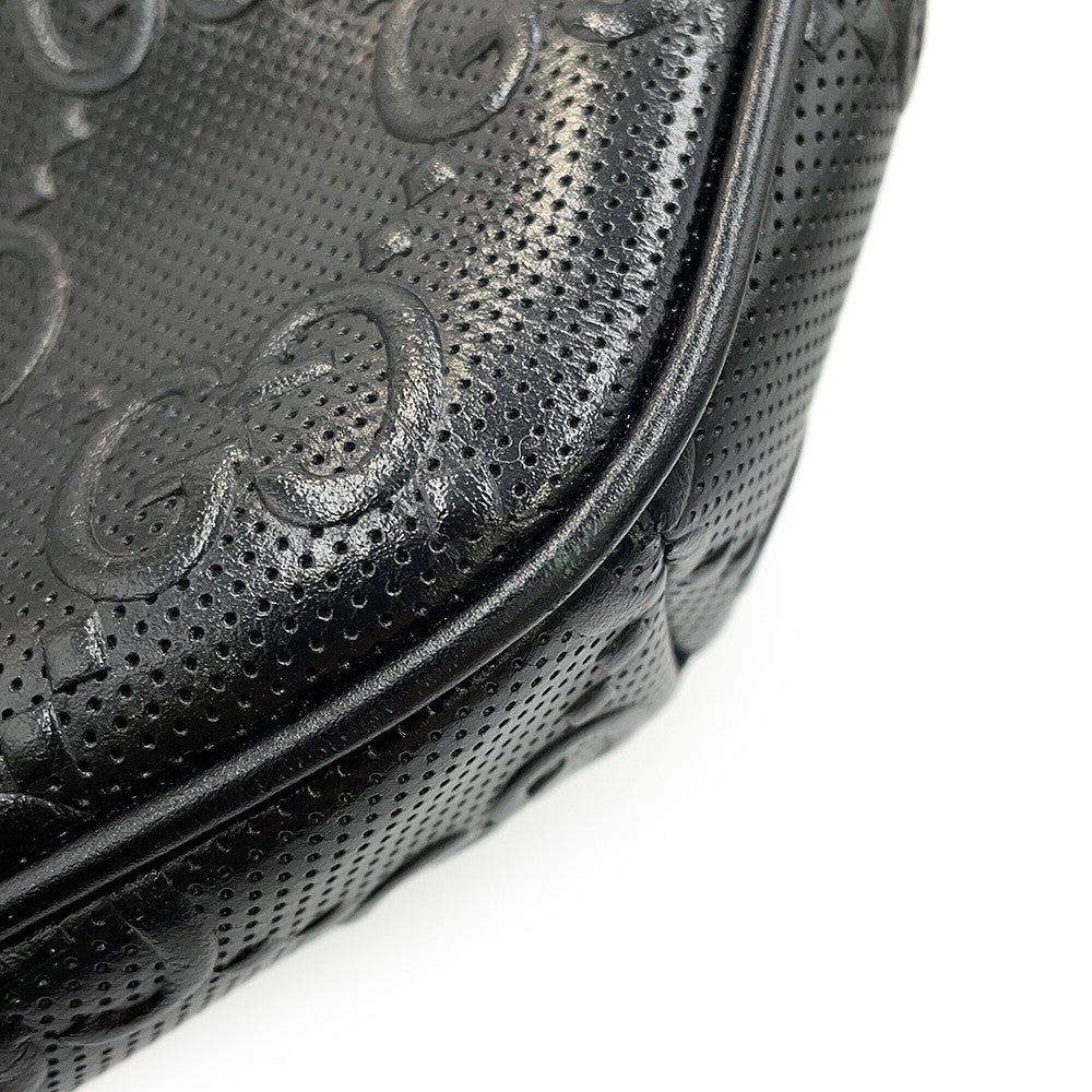 GUCCI GG embossed belt bag Black645093 Leather
