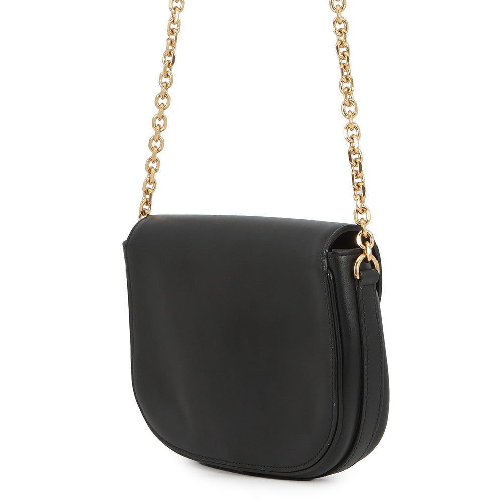 CELINE Triomphe Maillon Chain Shoulder Black19134 Leather