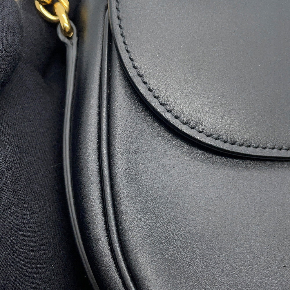 CELINE Triomphe Maillon Chain Shoulder Black19134 Leather
