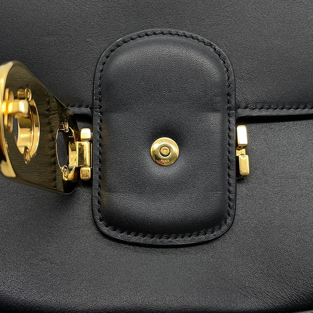 CELINE Triomphe Maillon Chain Shoulder Black19134 Leather
