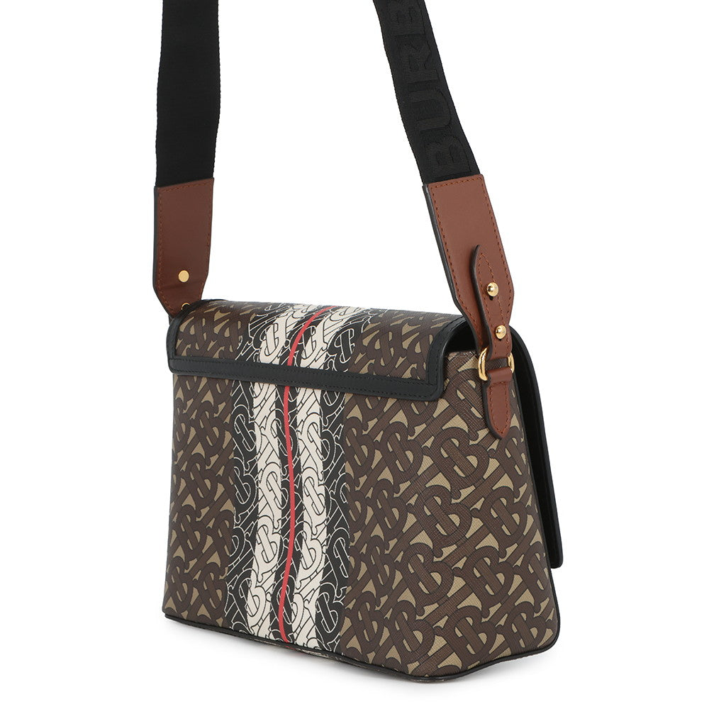 BURBERRY TBMonogram Stripe Messenger Brown/Multicolor8031748 PVC Leather