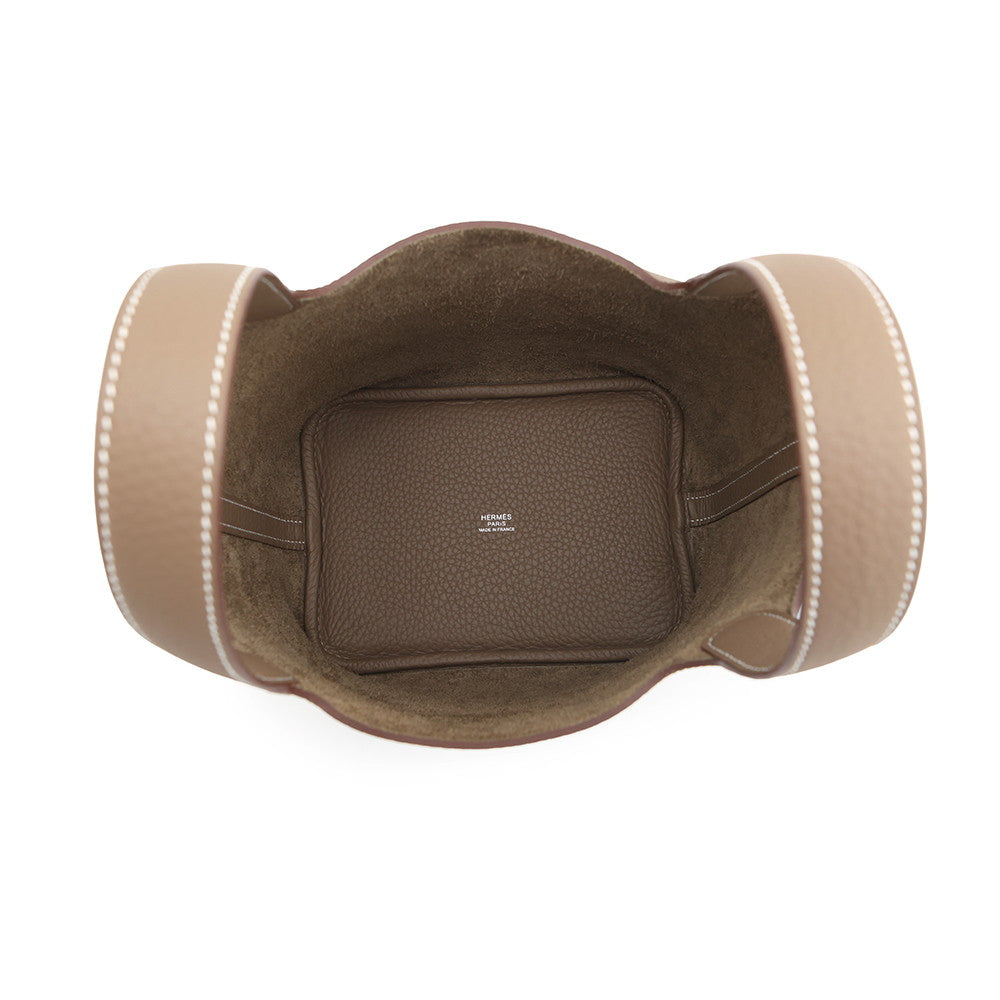 HERMES Picotin Lock Etoupe Taurillon Clemence Size PM