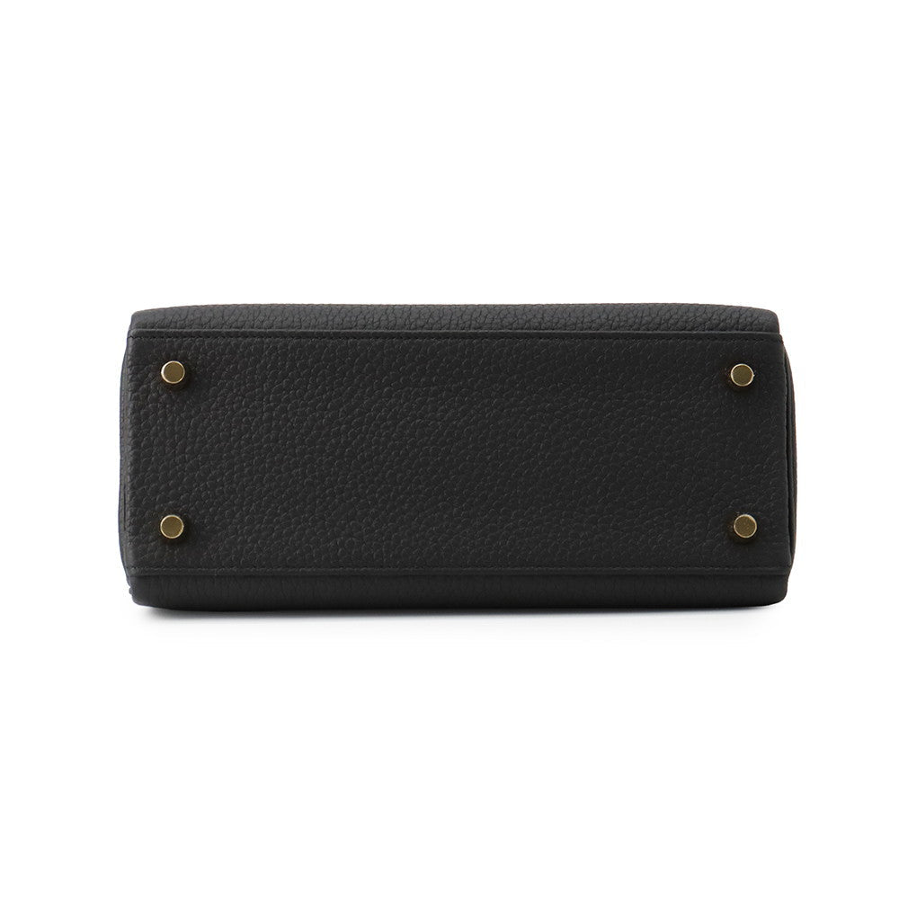 HERMES Kelly Retourne Black Togo Leather Size 25