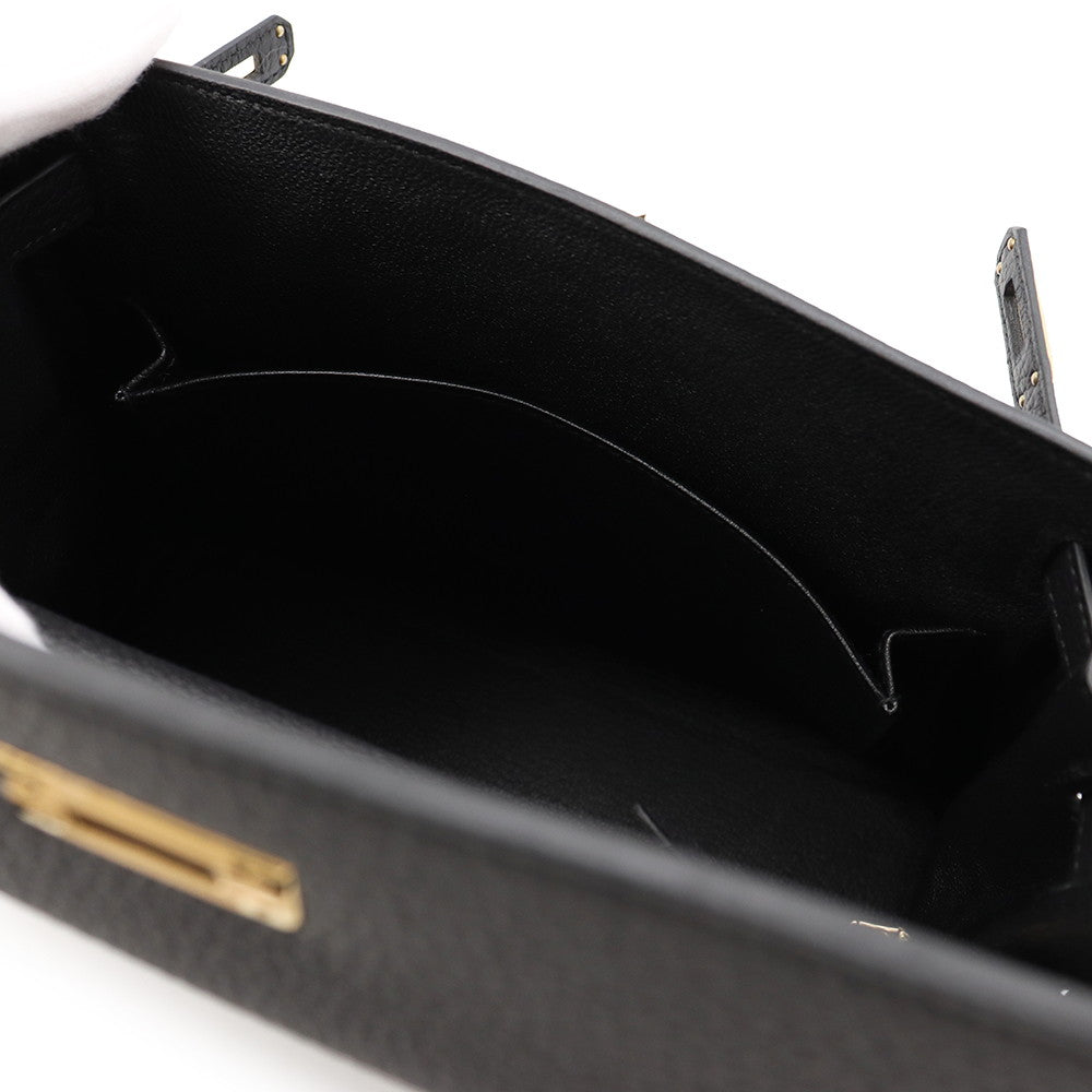 HERMES Kelly Retourne Black Togo Leather Size 25