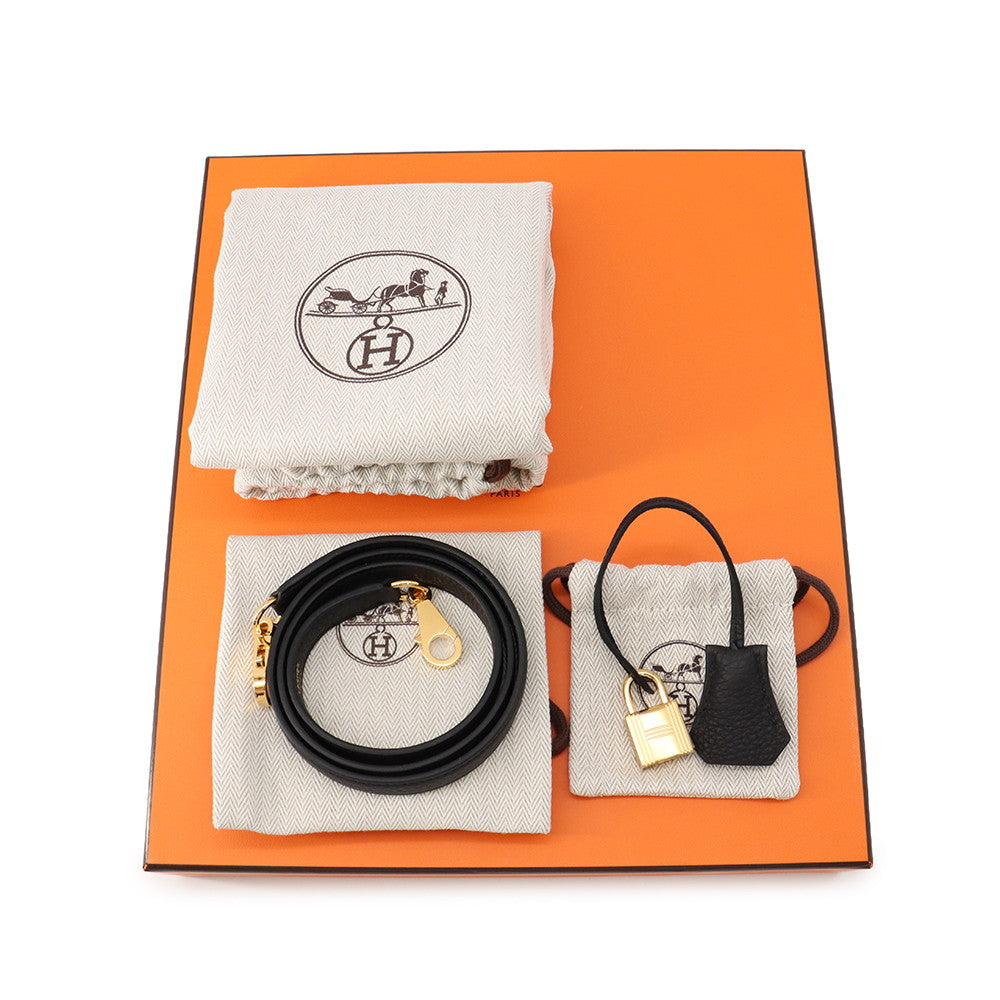 HERMES Kelly Retourne Black Togo Leather Size 25