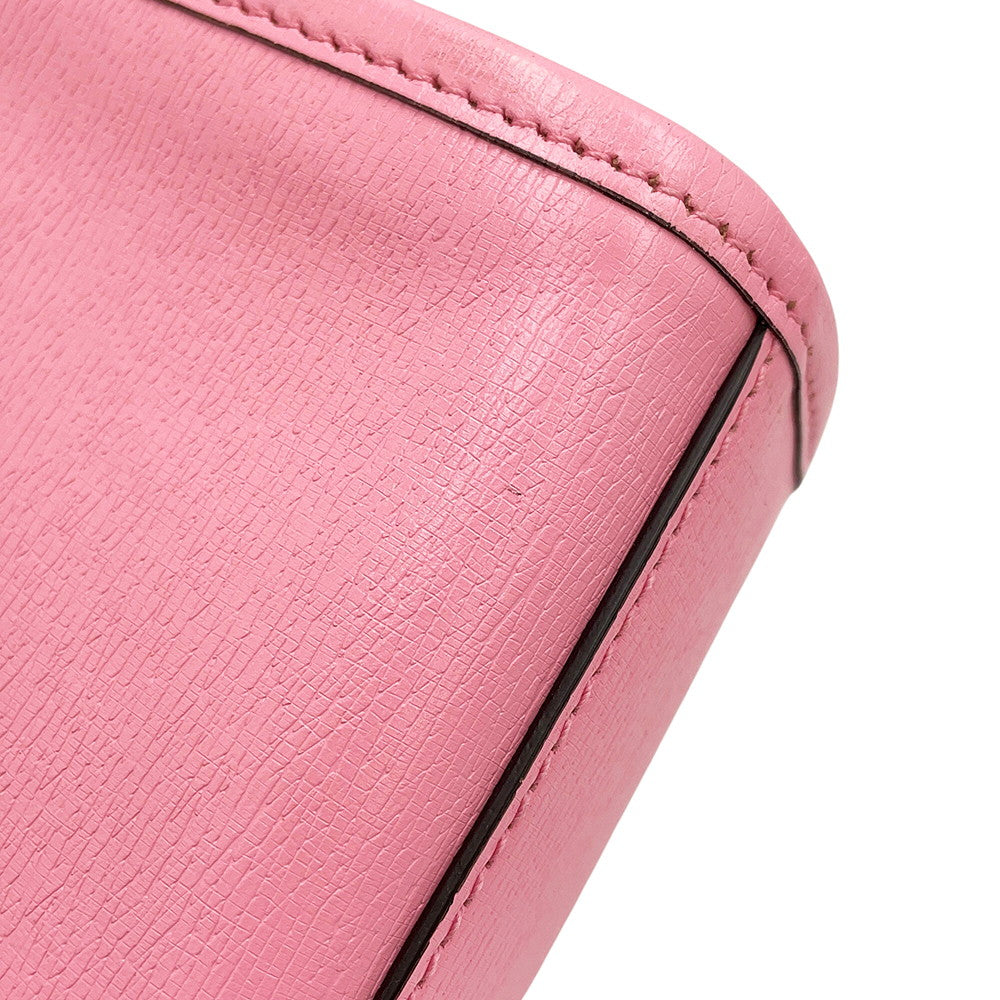GUCCI Bananya 2-way Tote Bag Pink/Yellow671623 Leather