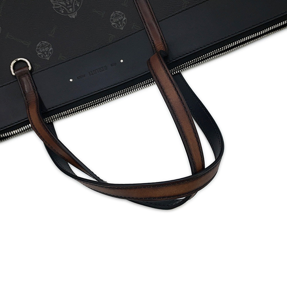 Berluti City Break Tote Black/Brown PVC Leather