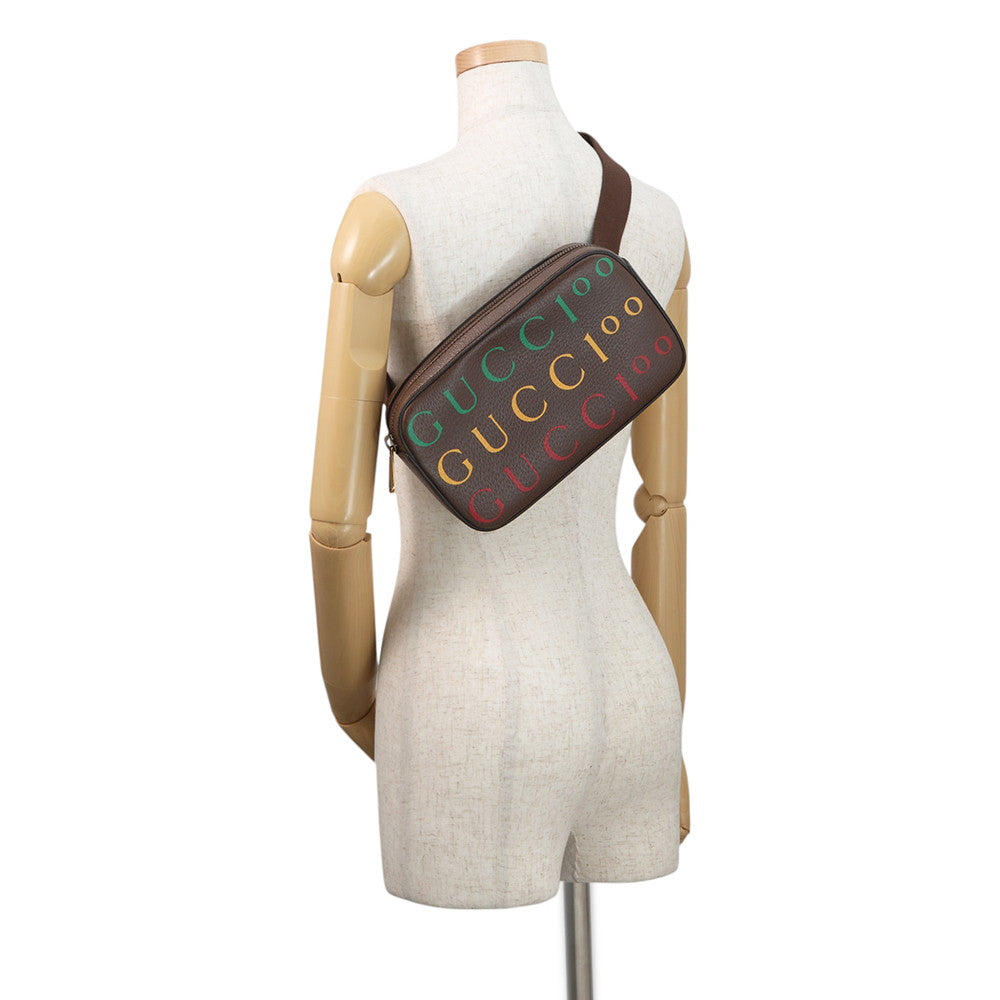 GUCCI Crossbody Bag 100th Anniversary Brown/Multicolor602695 Leather