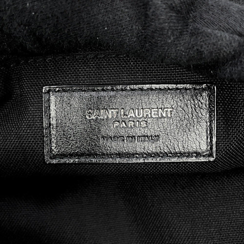 SAINT LAURENT PARIS Nook's Duffle 2-way Travel Bag Silver/Black581374 Nylon Canvas