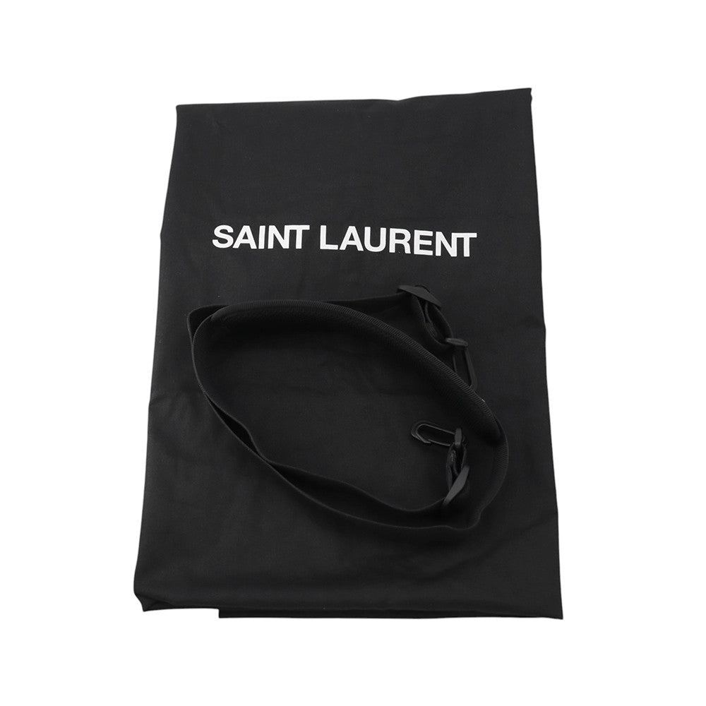 SAINT LAURENT PARIS Nook's Duffle 2-way Travel Bag Silver/Black581374 Nylon Canvas