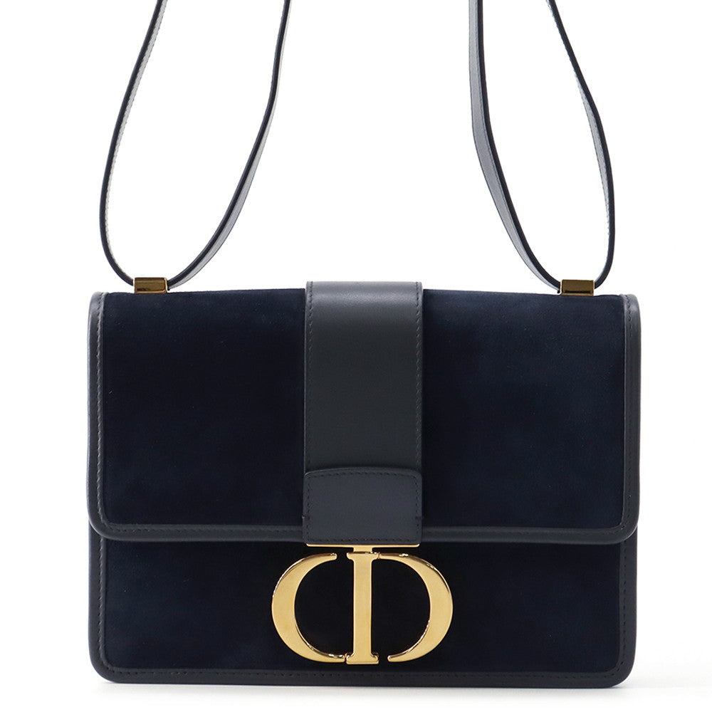 Dior 30Montaigne Shoulder Bag Navy Velvet Leather