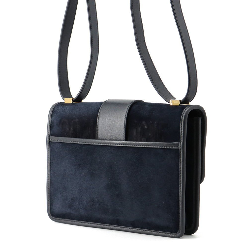 Dior 30Montaigne Shoulder Bag Navy Velvet Leather