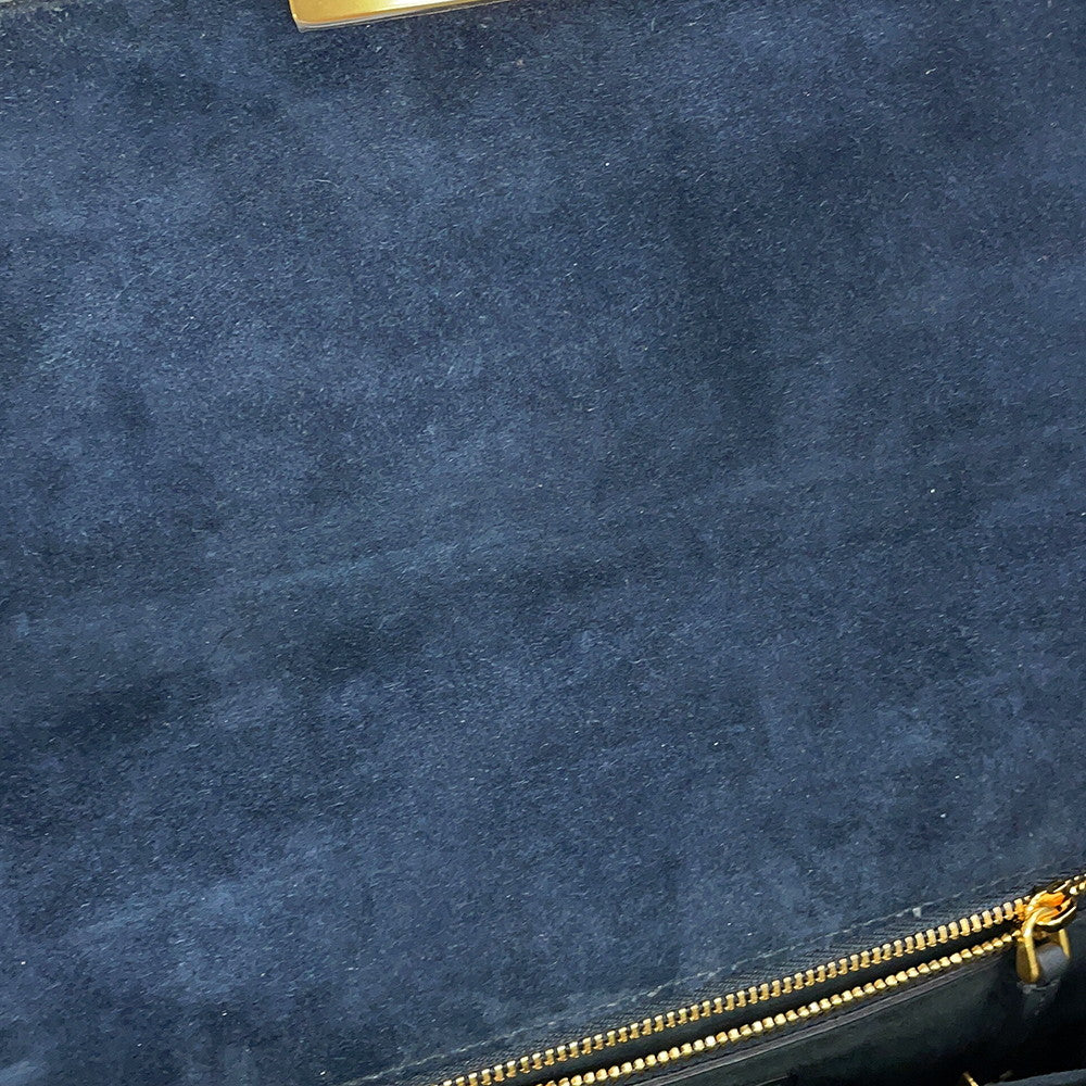 Dior 30Montaigne Shoulder Bag Navy Velvet Leather