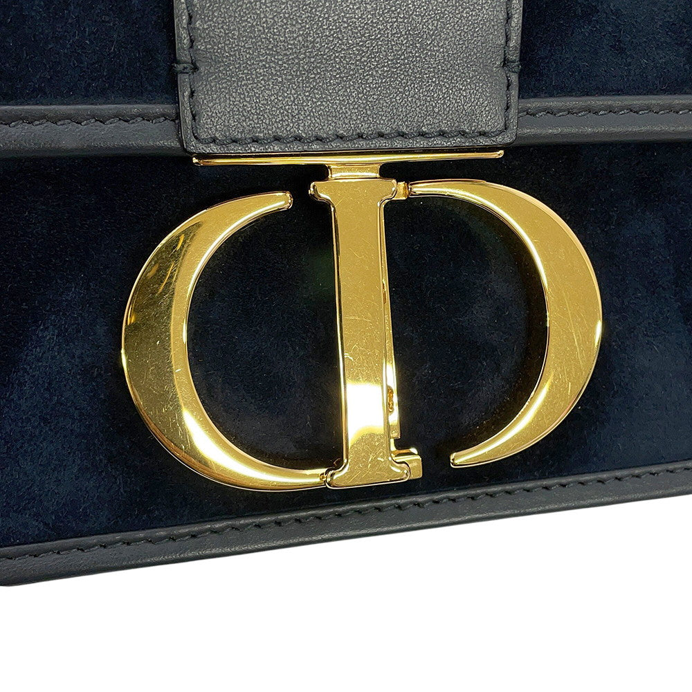 Dior 30Montaigne Shoulder Bag Navy Velvet Leather