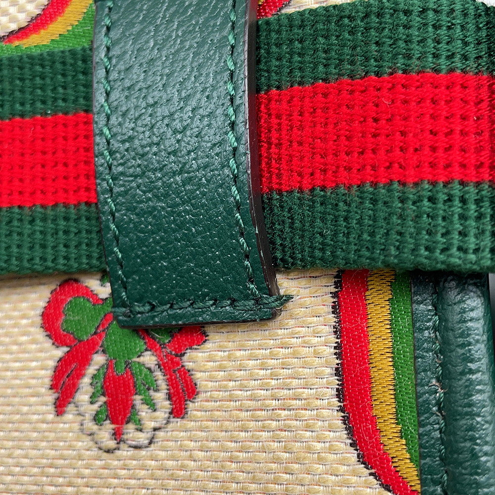 GUCCI Crossbody Bag 100th Anniversary Beige/Green493930 Canvas Leather