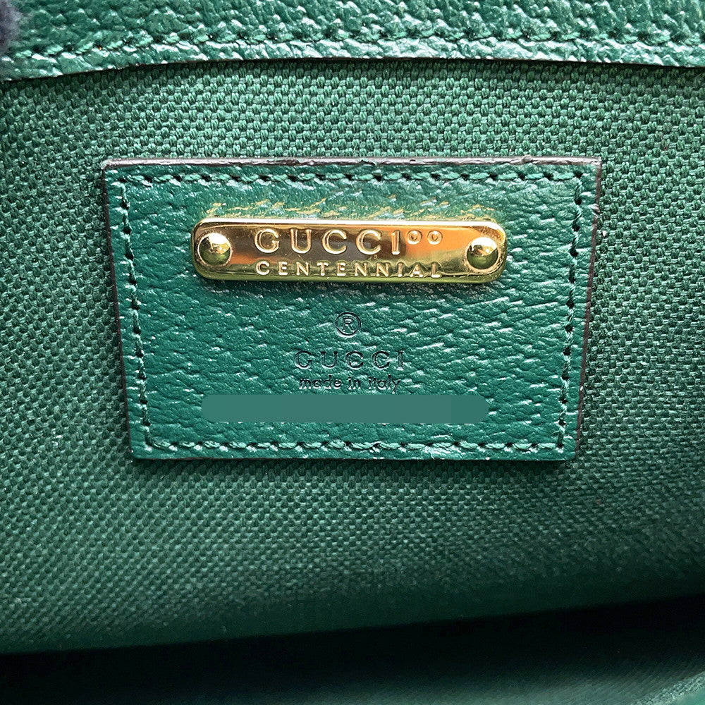 GUCCI Crossbody Bag 100th Anniversary Beige/Green493930 Canvas Leather