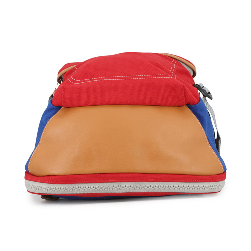 LOEWE iNature Backpack Blue/Red/Brown Canvas