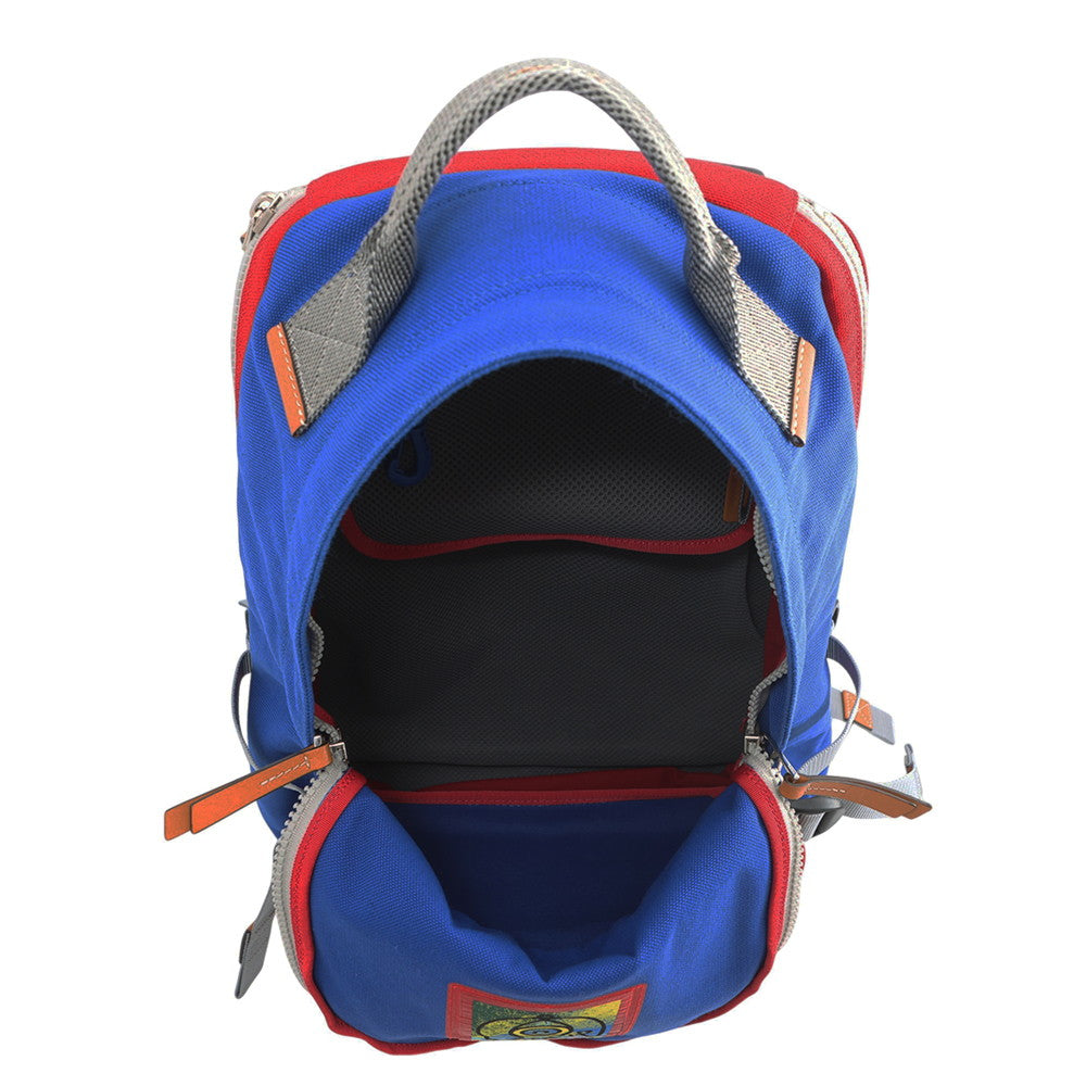 LOEWE iNature Backpack Blue/Red/Brown Canvas