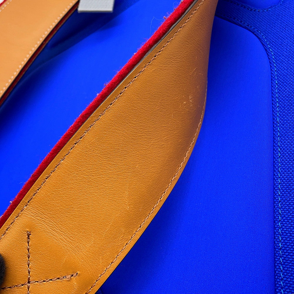 LOEWE iNature Backpack Blue/Red/Brown Canvas