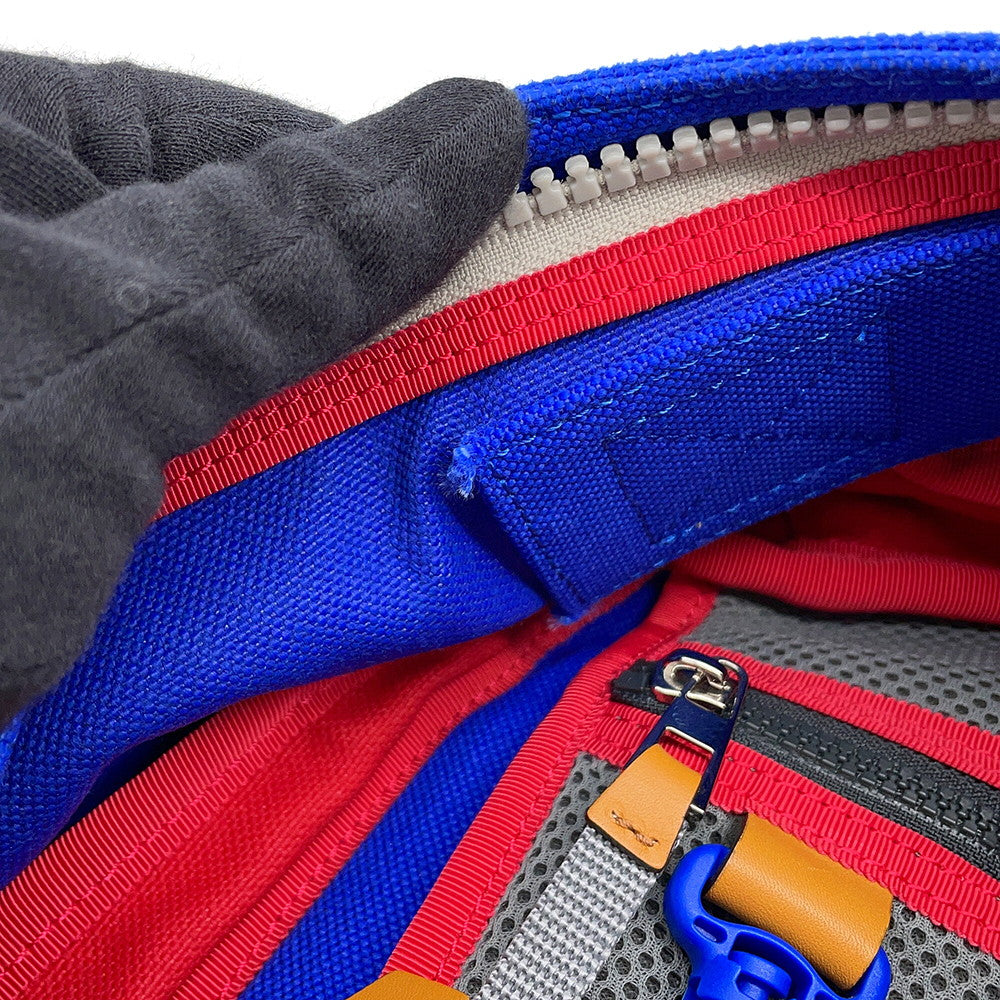 LOEWE iNature Backpack Blue/Red/Brown Canvas