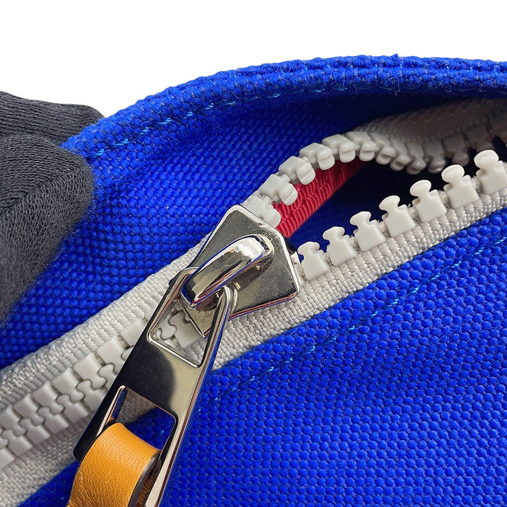 LOEWE iNature Backpack Blue/Red/Brown Canvas