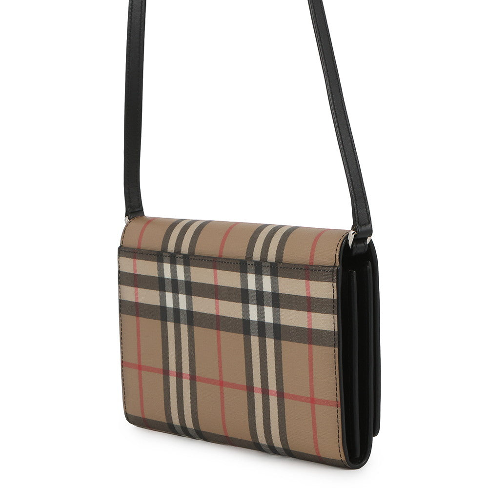 BURBERRY Hannah Vintage Check Shoulder Wallet Beige80151351 PVC/Leather