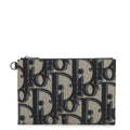 Dior Maxi Oblique Jacquard Clutch Bag Beige/Black/Blue2ESCA490YXL_H27E Canvas