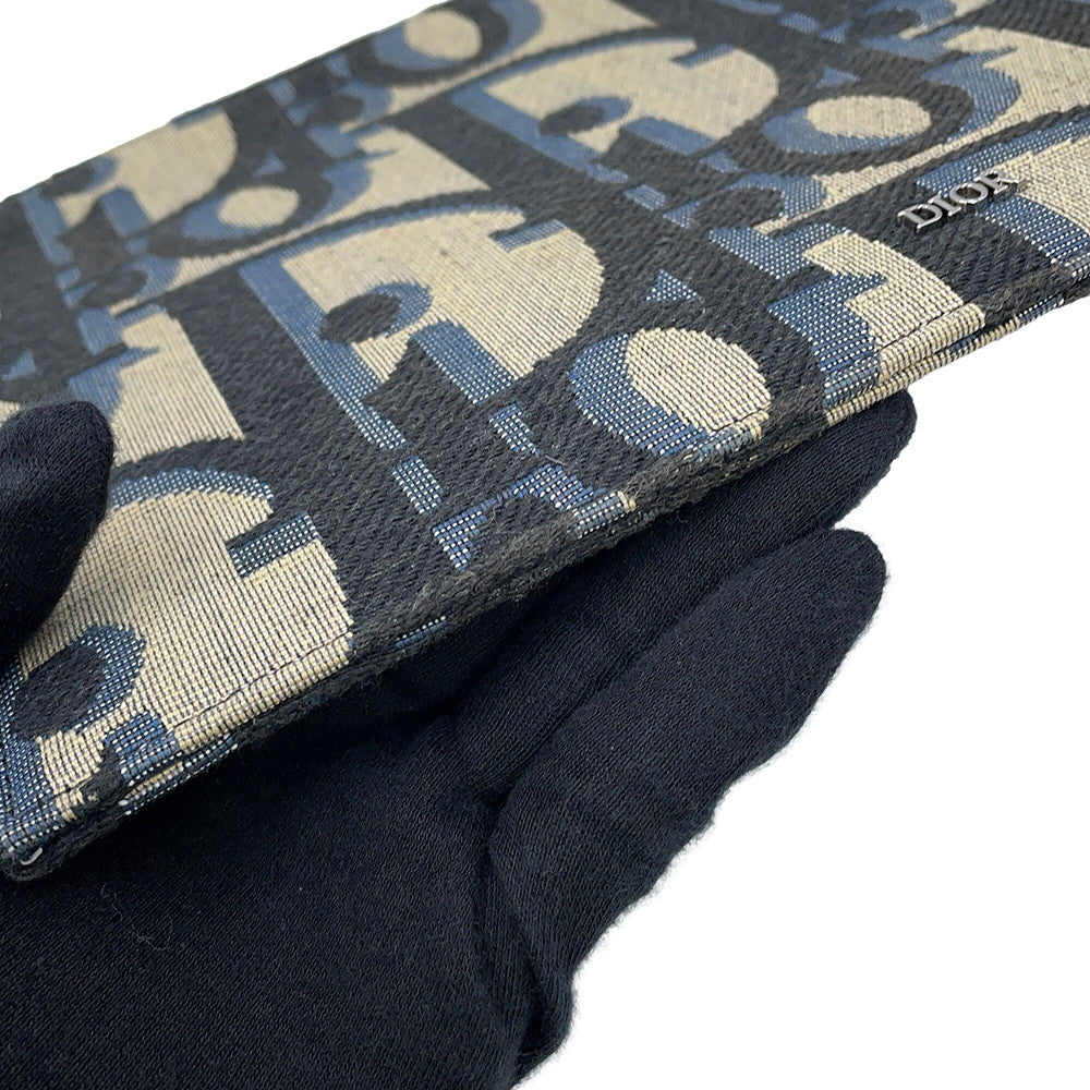 Dior Maxi Oblique Jacquard Clutch Bag Beige/Black/Blue2ESCA490YXL_H27E Canvas