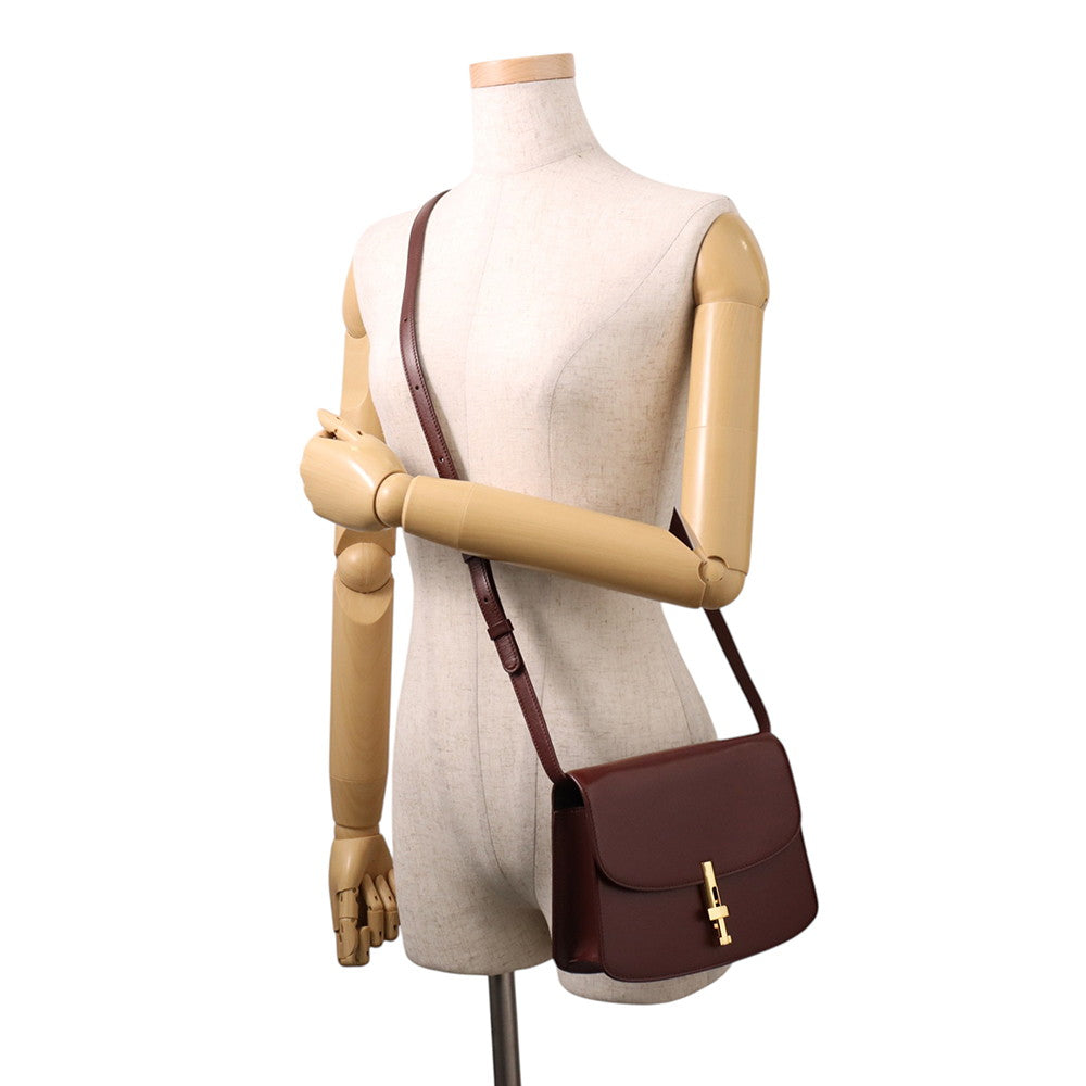 The Row Sofia 8.75 Shoulder Bag Burgundy Leather