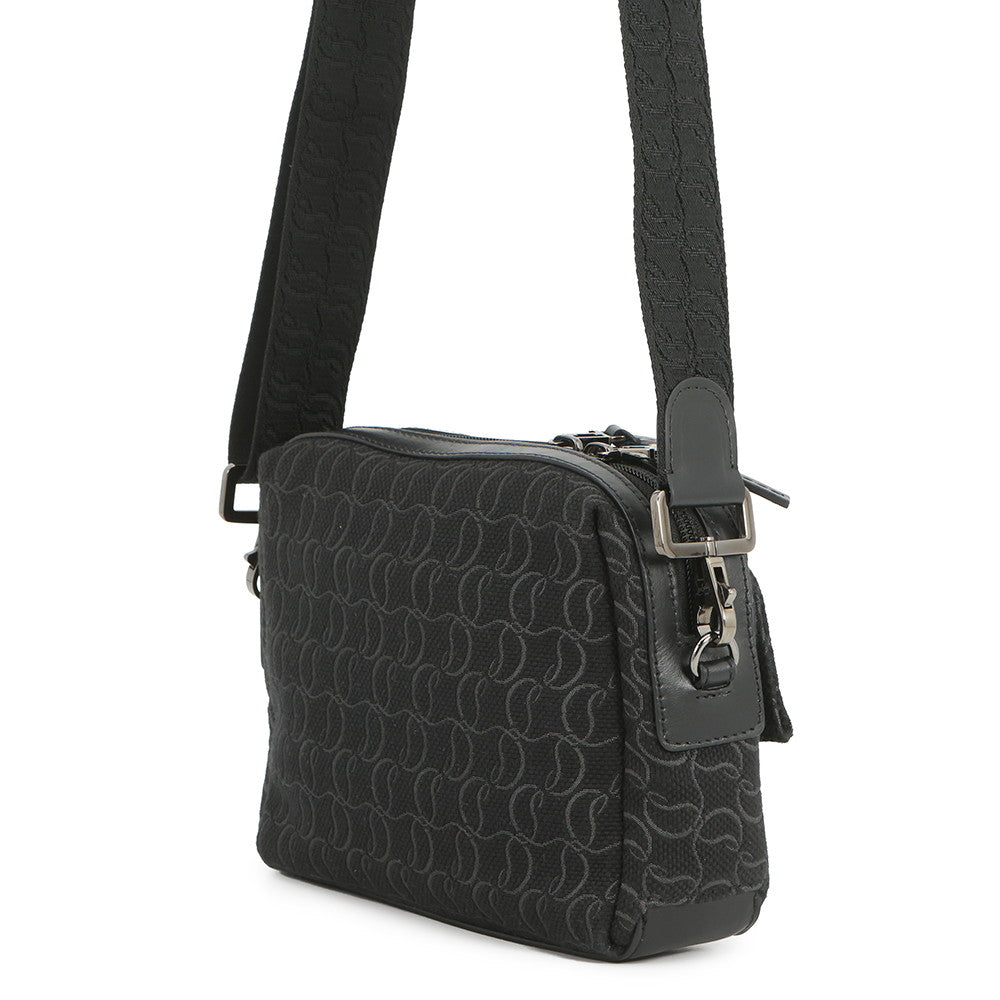 Christian Louboutin Zip N Flap Shoulder Bag Black1245217B260 Canvas Leather