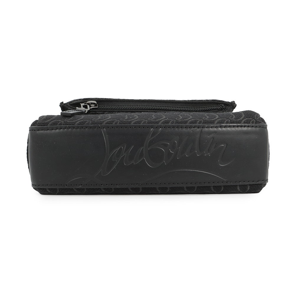 Christian Louboutin Zip N Flap Shoulder Bag Black1245217B260 Canvas Leather