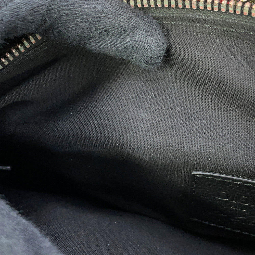 Dior Christian Dior × Kenny Scharf Saddlebag Multicolor Canvas Leather
