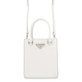 PRADA Spazzolato 2WAY Bag White1BA331 Leather Size Small