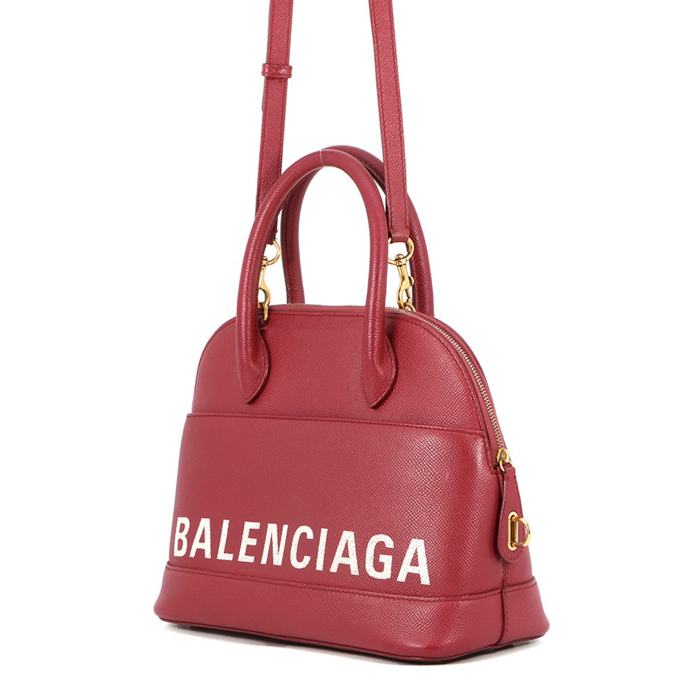 BALENCIAGA Ville top handle Red518873 Leather Size S