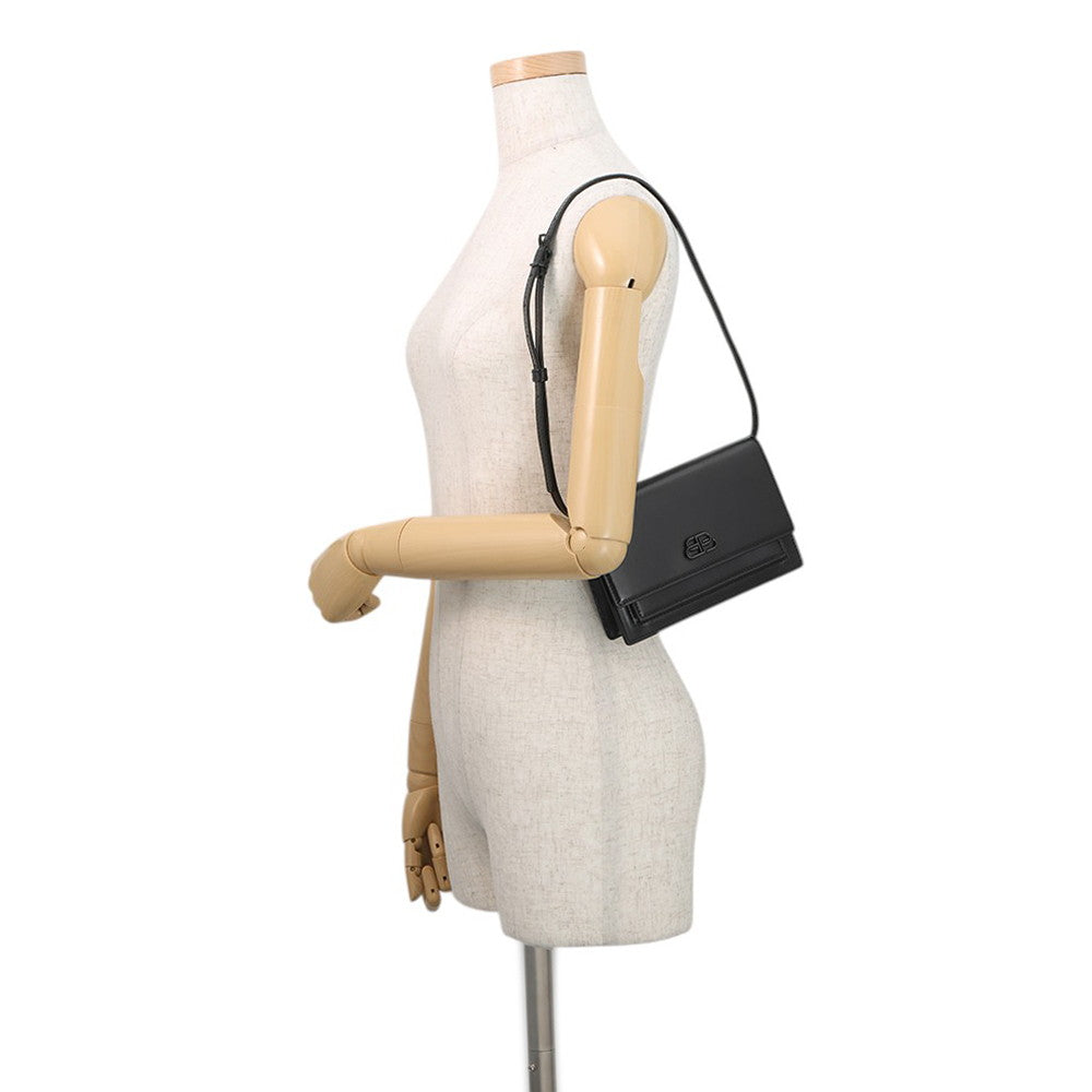 BALENCIAGA Sharp 2WAY Shoulder Bag Black594938 Leather Size XS