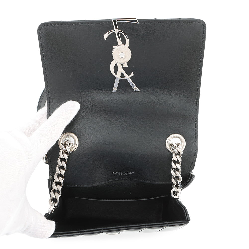 SAINT LAURENT PARIS Vicky Chain Shoulder Bag Black538439AACIE1000 Patent Leather Size Small