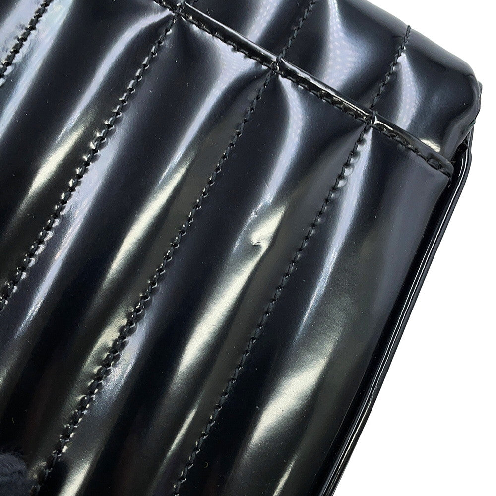 SAINT LAURENT PARIS Vicky Chain Shoulder Bag Black538439AACIE1000 Patent Leather Size Small